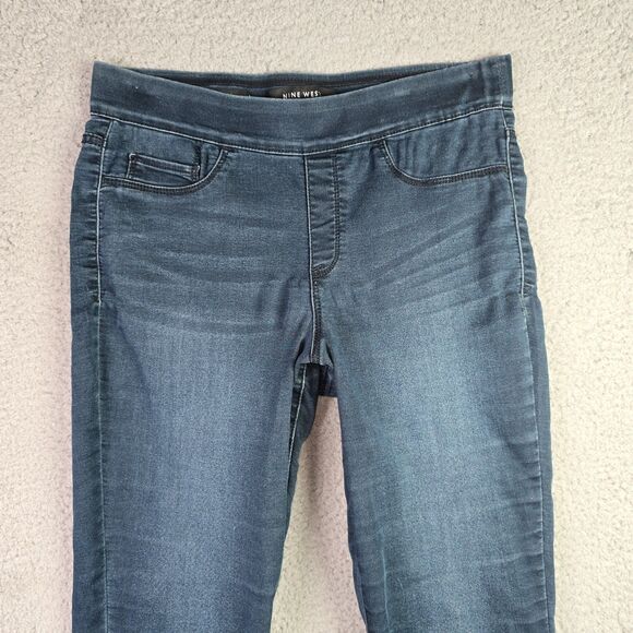 Nine West Womens Pull On Jeans 10 Dark Wash Skinny Stretch Comfort Legging Denim - Picture 4 of 11